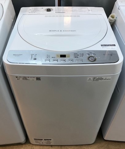 2019年製　シャープ　全自動洗濯機　ES-GE5C-W