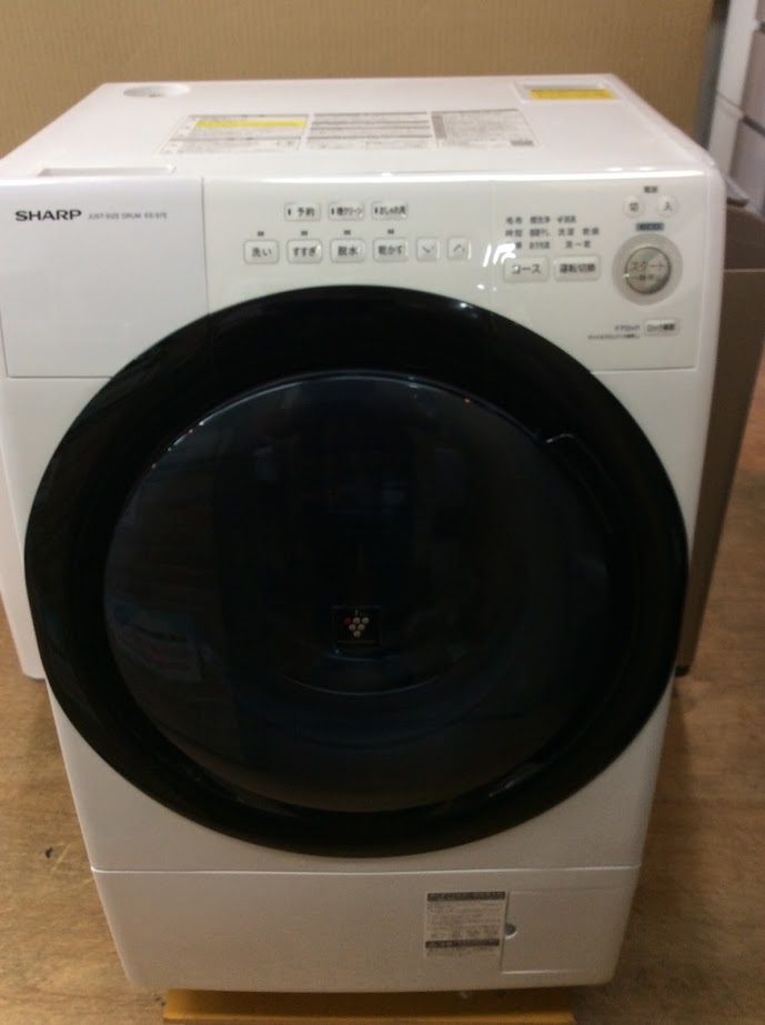 シャープ　ドラム式 洗濯乾燥機 2021年製　 ES-S7E-WL　ヒーターセンサー乾燥 左開き(ヒンジ左) 洗濯7kg/乾燥3.5kg 